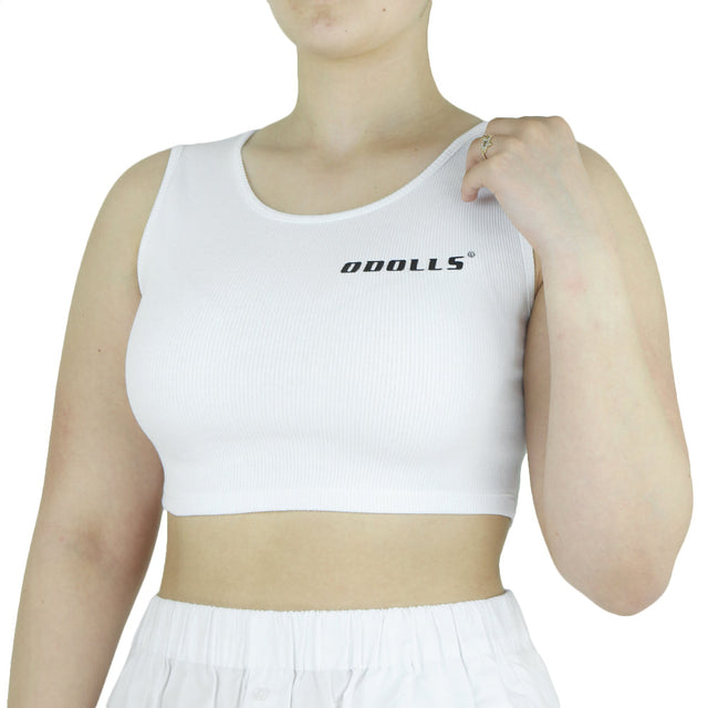 Image for Women's Ribbed Crop Top,White