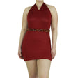 Image for Women's Printed Casual Short Dress,Burgundy