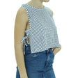 Image for Women's Plaid Crop Top,White/Black