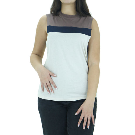 Image for Women's Color Block Casual Top,Beige