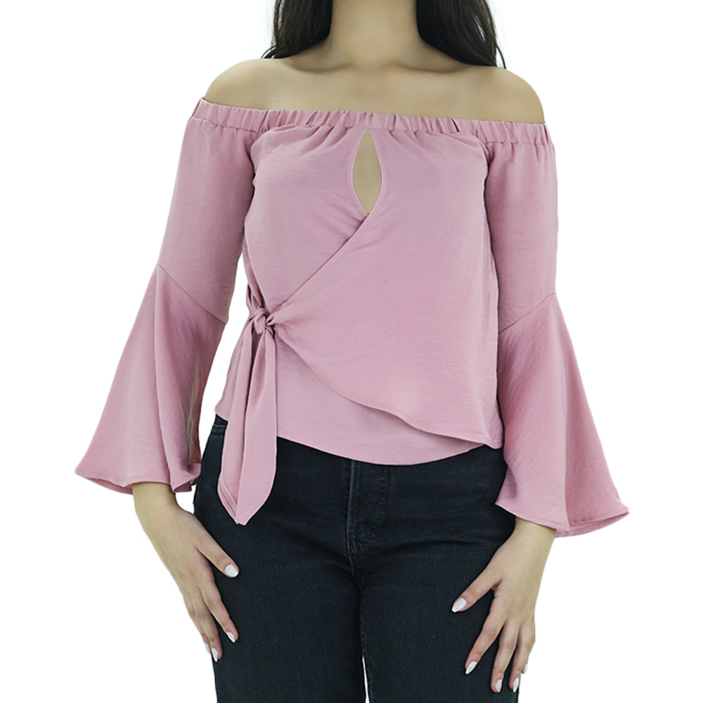 Image for Women's Ruffle Sleeve Top,Pink