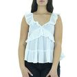 Image for Women's Plain Ruffle Top,White