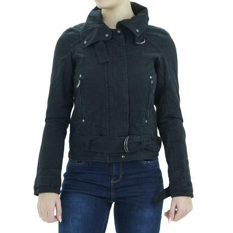 Image for Women's Plain Denim Jacket,Black