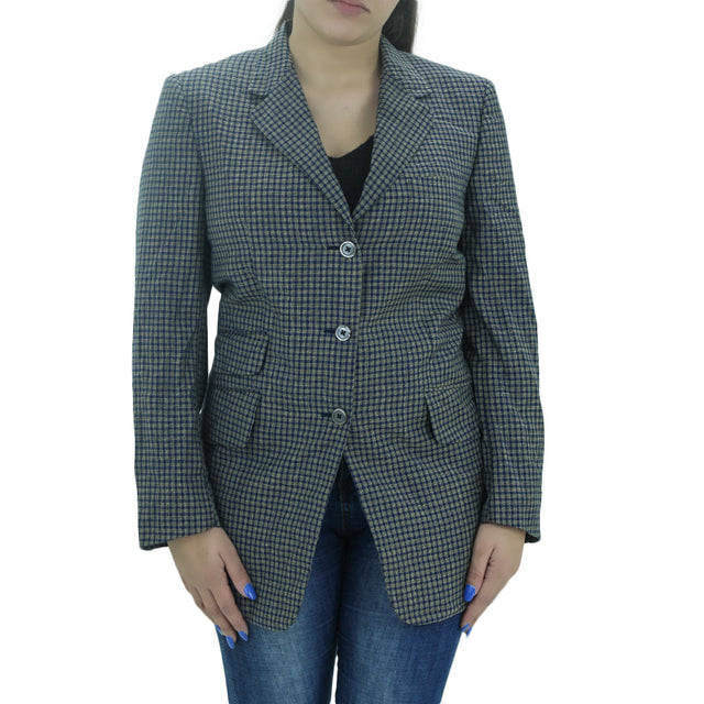 Image for Women's Tartan Classic-Fit Blazer,Navy