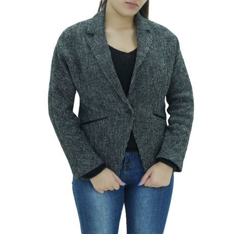 Image for Women's Nailshead Blazer,Black/White