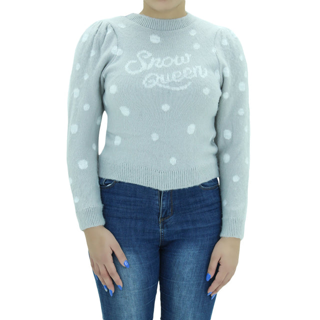 Image for Women's Polka Dot Sweater,Light Grey