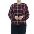 Image for Women's Checked Casual Top,Burgundy