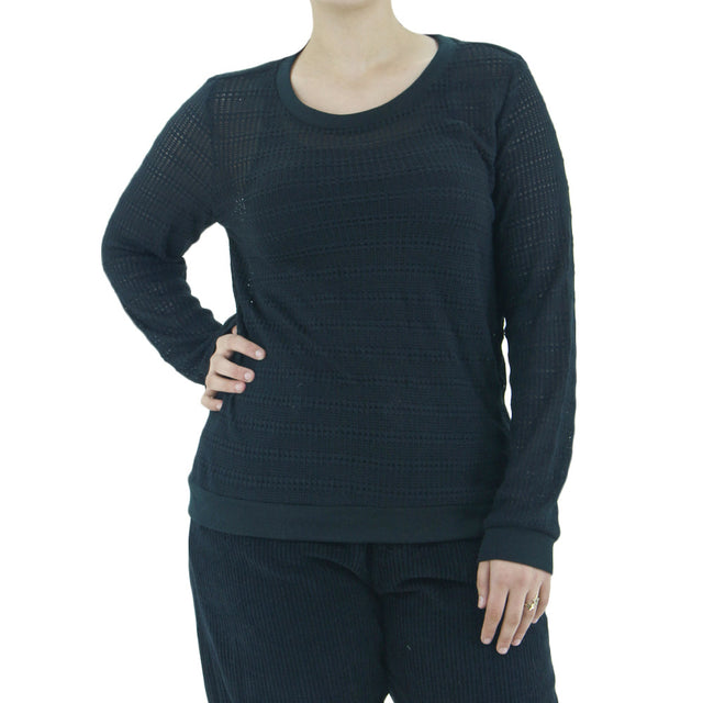 Image for Women's Perforated Casual Top,Black