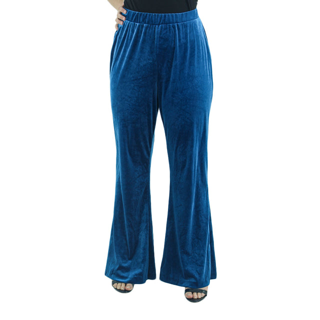Image for Women's Wide-Leg Velvet Pant,Blue