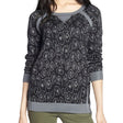 Image for Women's Printed Sweater,Grey/Black