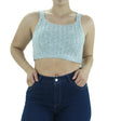 Image for Women's Ribbed Knit Crop Top,Light grey