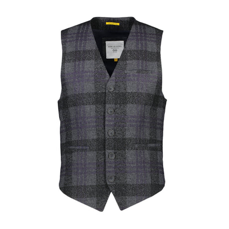 Image for Men's Checked Suit Vest,Navy/Grey