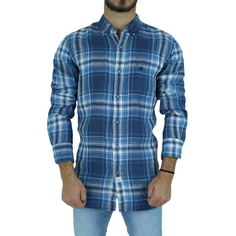 Image for Men's Plaid Dress Shirt,Navy/Blue