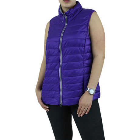 Image for Women's Plain Puffer Vest,Purple