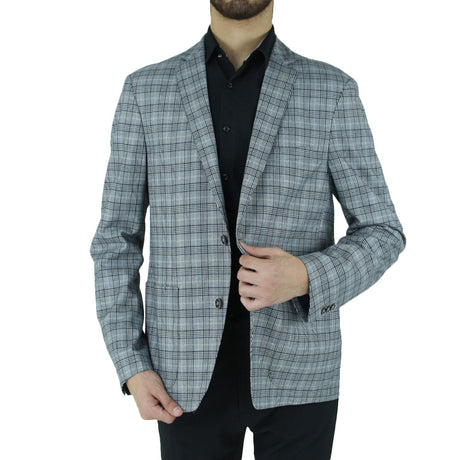 Image for Men's Plaid Blazer,Grey