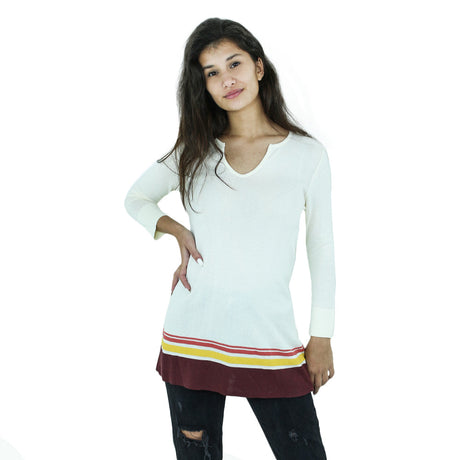 Image for Women's Striped Casual Top,Off White