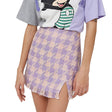 Image for Women's Checkered Fringe Skirt,Pink/Purple