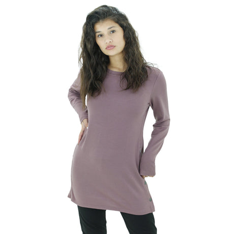 Image for Women's Plain Solid Long Top,Rosewood