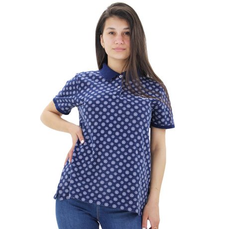 Image for Women's Floral Polo Shirt,Navy