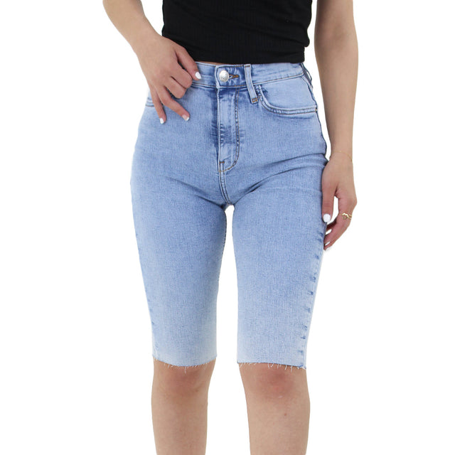 Image for Women's High Rise Denim Short,Light Blue