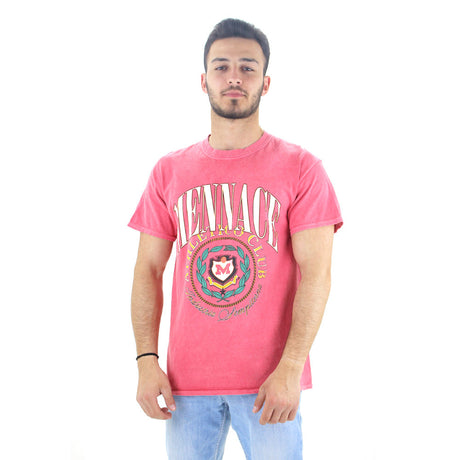 Image for Men's Crew Neck Graphic Print T-Shirt,Pink