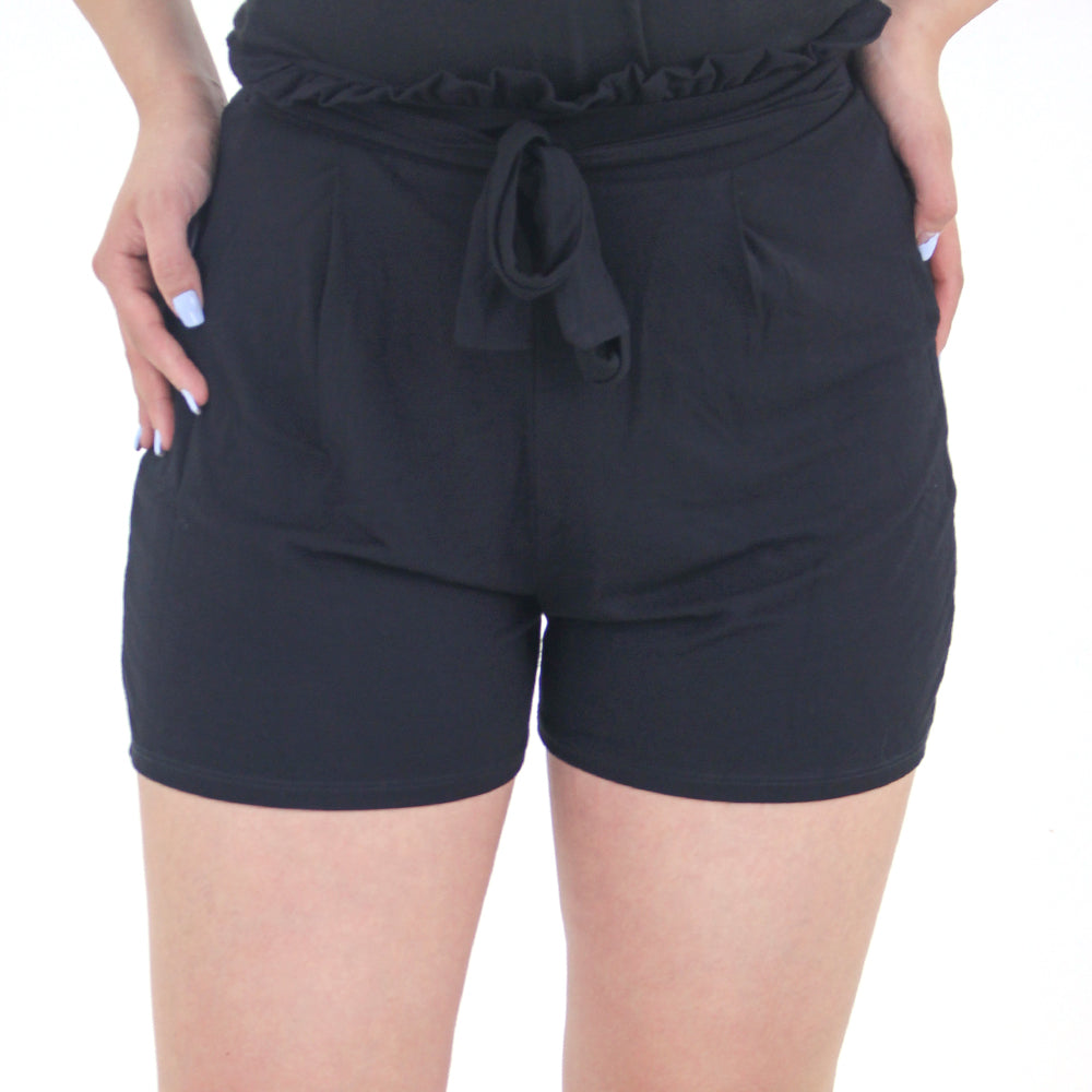 Image for Women's Belted High Waist Short,Black