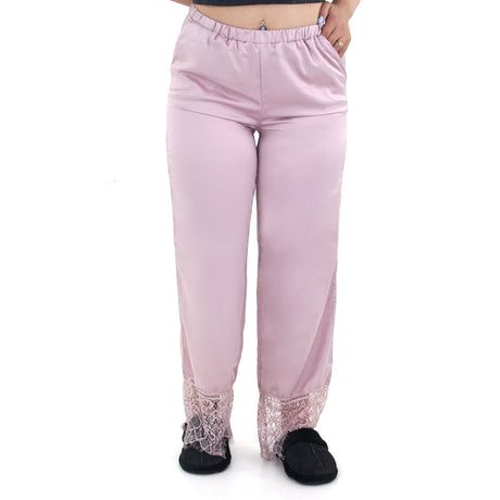 Image for Women's Plain Chiffon Leg Sleepwear Pant,Light Pink