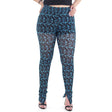 Image for Women's Floral Chiffon Pant,Turquoise/Black