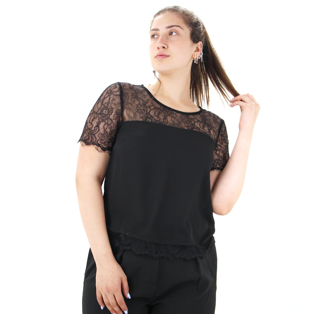 Image for Women's Lace Top,Black