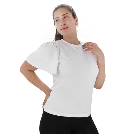 Image for Women's Ruffled Sleeve Top,White