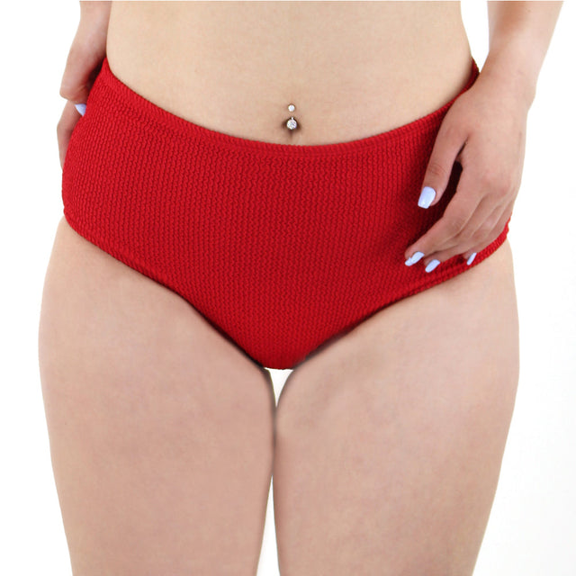 Image for Women's Smocked Bikini Bottom,Red