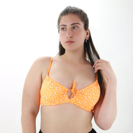 Image for Women's Floral Bikini Top,Orange