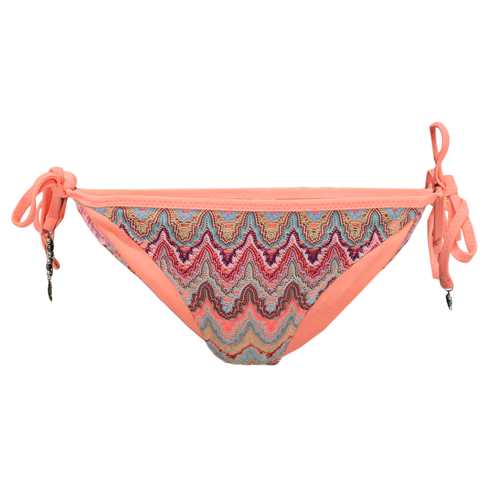 Image for Women's Lace Printed Bikini Bottom,Neon Orange