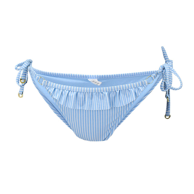 Image for Women's Striped Tie Side Bikini Bottom,Blue/white