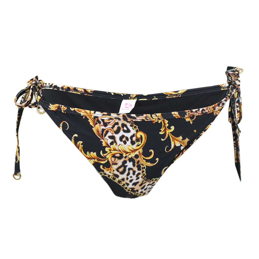 Image for Women's Printed Tie Side Bikini Bottom,Black