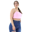 Image for Women's Spaghetti Strap Crop Top,Pink