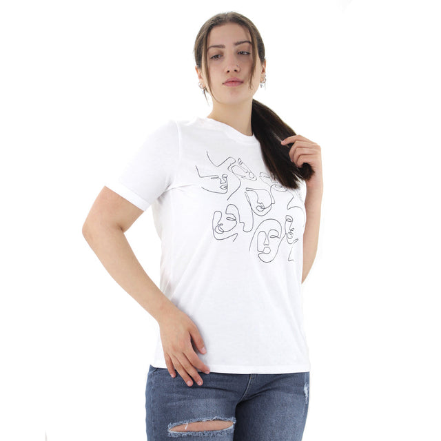 Image for Women's Faces T-Shirt,White