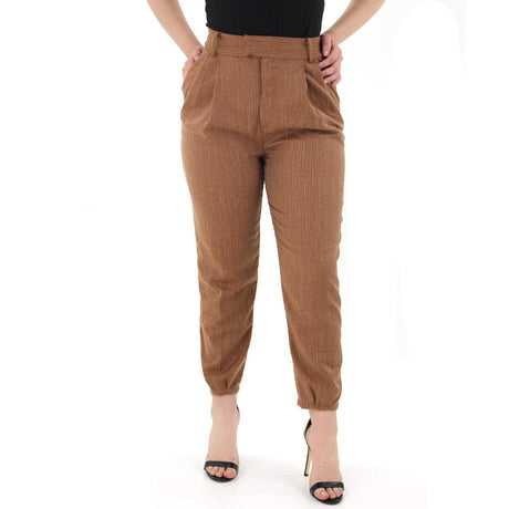 Image for Women's Striped Formal Pant,Brown