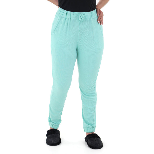 Image for Women's Ribbed Sleepwear Pant,Aqua