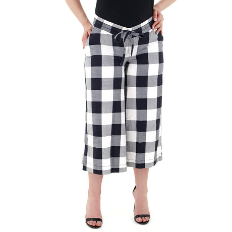 Image for Women's Plaid Crop Pant,Black/White