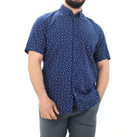 Image for Men's Printed Dress Shirt,Navy