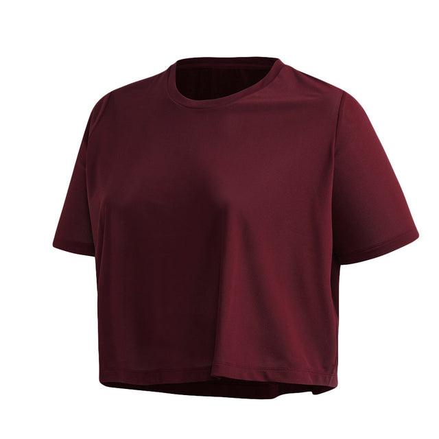 Image for Women's Mesh Crop Top,Burgundy