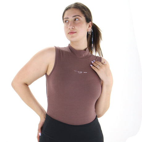 Image for Women's Crew Neck Open Back Bodysuit,Brown