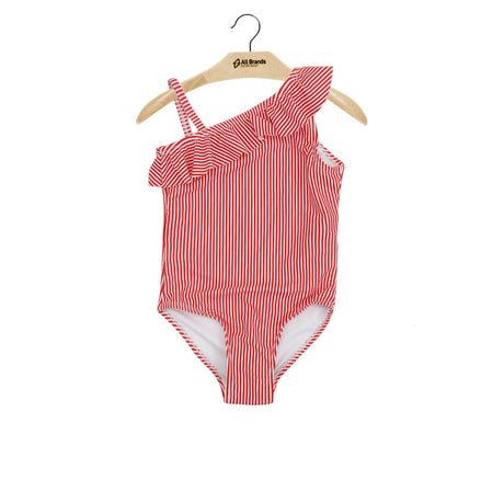 Image for Kid's Girl Striped Swimsuit,Red/White