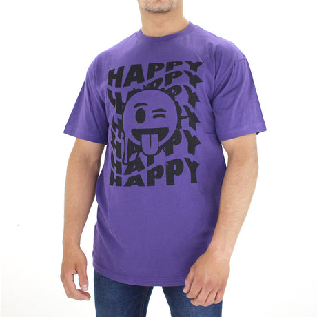 Image for Men's Emoji Print Top,Purple
