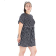 Image for Women's Polka Dots Stretch Flare Short Dress,Black