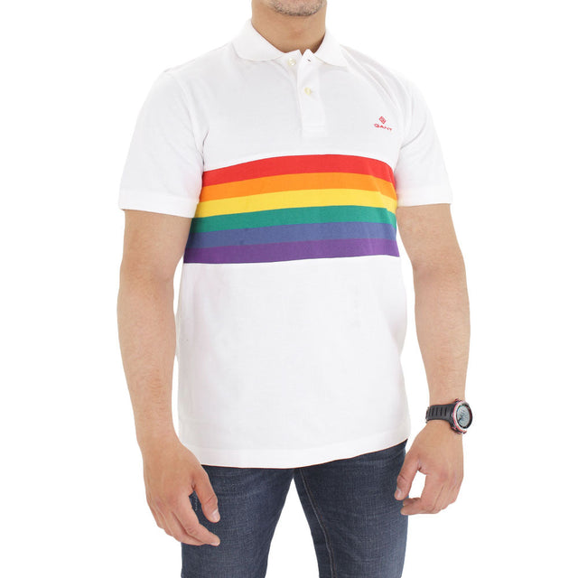 Image for Men's Colors Print Polo Shirt,White