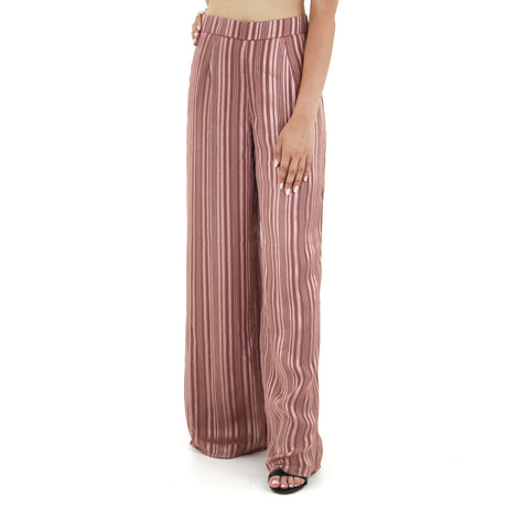 Image for Women's Striped Chiffon Classic Pant,Rosewood