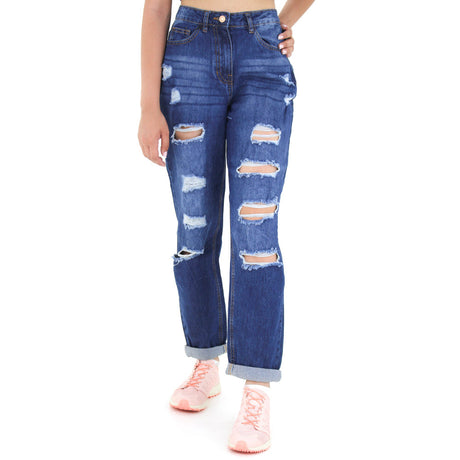 Image for Women's Ripped Jeans,Navy