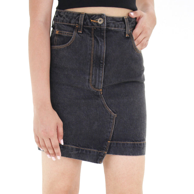 Image for Women's Denim Mini Skirt,Dark Grey